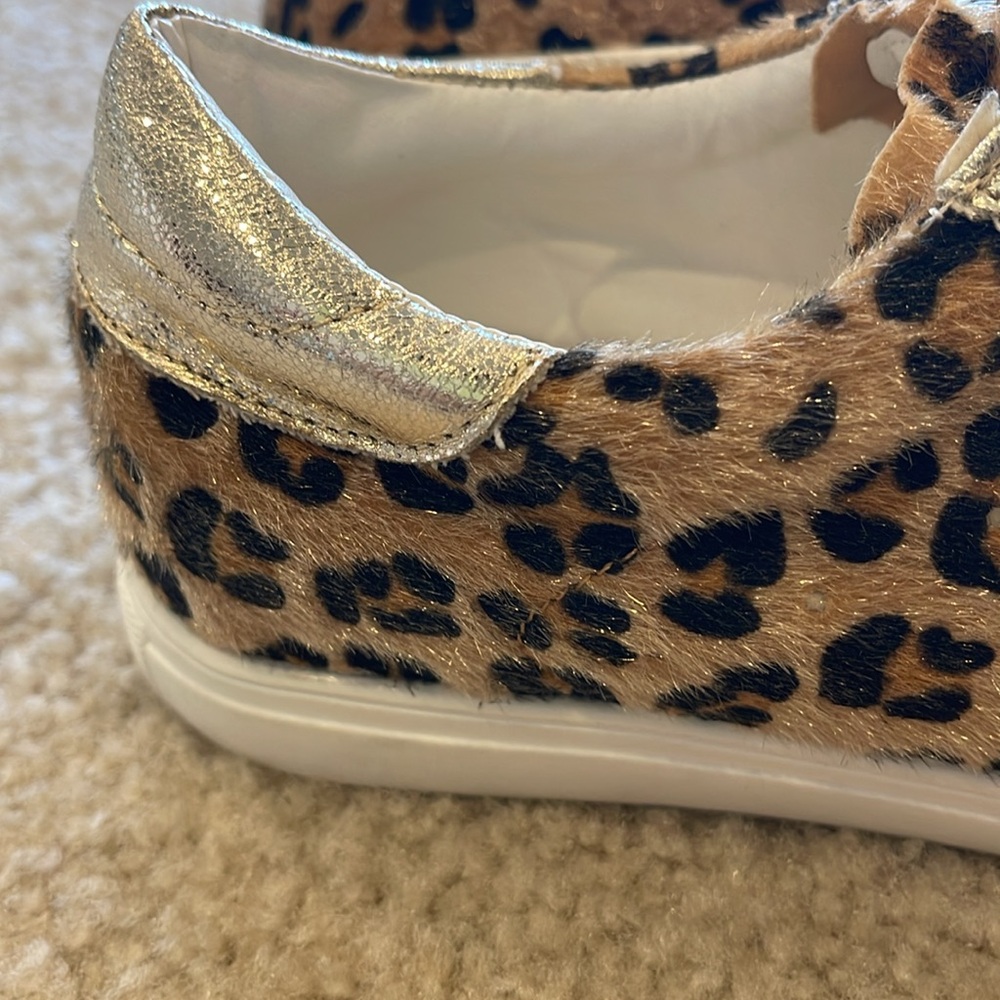 Leopard calf hair sneakers with star cut out - Picture 2 of 6